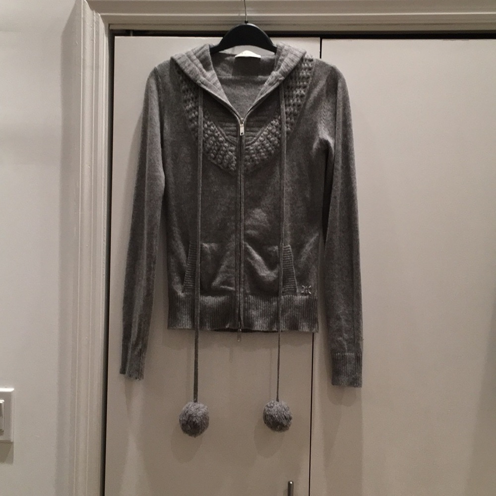 NWOT—Celine Cashmere Pom Pom Gray Hoodie